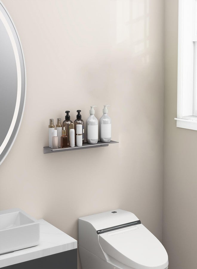 Danpoo Metal Shelf, Long Floating Shelf for Bathroom, 20" Display Shelves for Wall Storage, Grey - Image 4